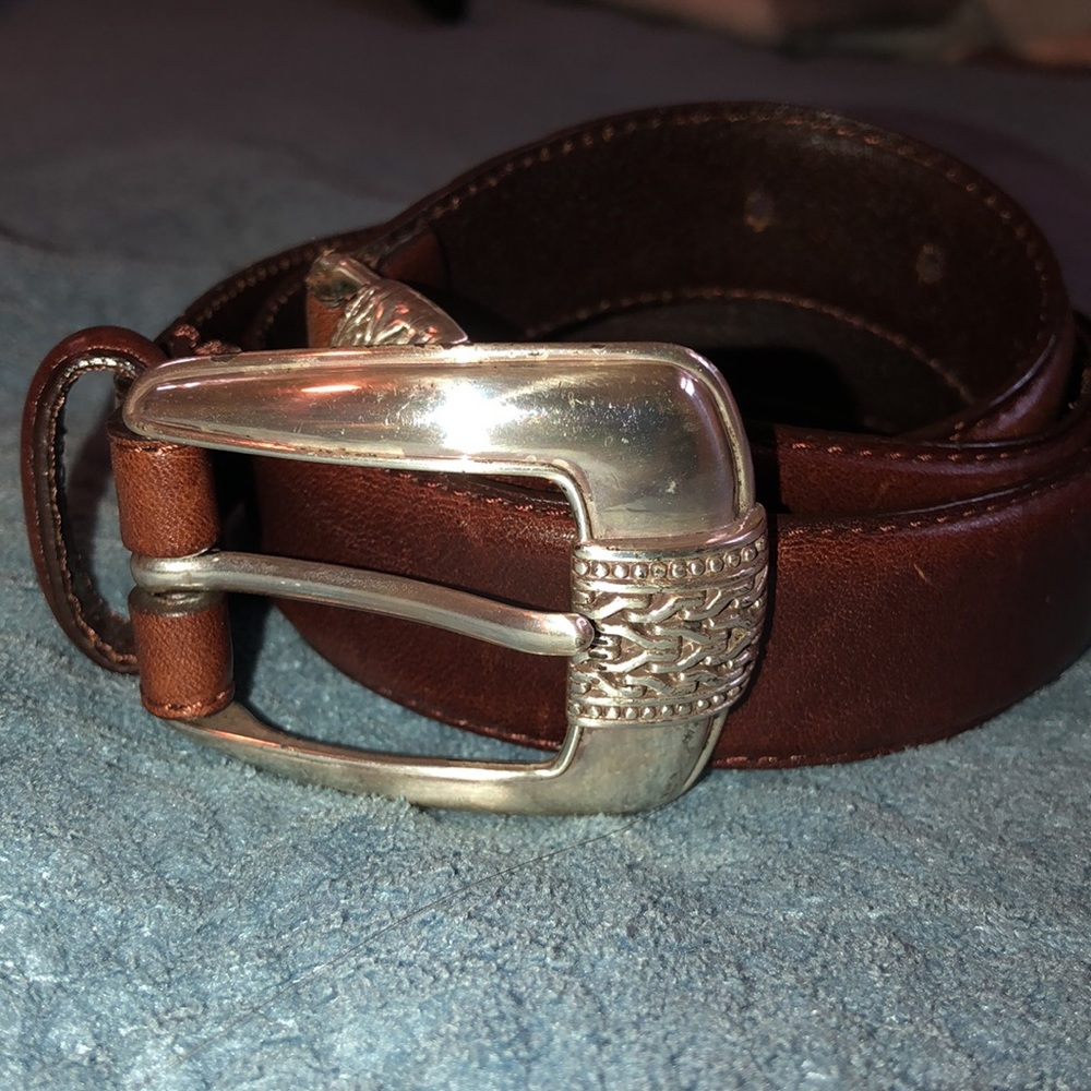 Vintage Fossil 1998 Genuine Leather Brown Belt Size M